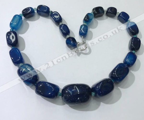 CGN107 20 inches 10*15mm - 20*30mm nuggets agate gemstone necklaces