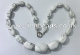 CGN122 22 inches 10*14mm - 20*30mm nuggets white howlite necklaces