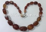 CGN125 22 inches 10*14mm - 20*30mm nuggets red agate necklaces