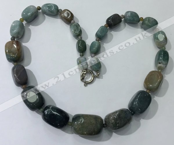 CGN126 22 inches 10*14mm - 20*30mm nuggets Indian agate necklaces