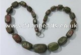 CGN127 22 inches 10*14mm - 20*30mm nuggets unakite necklaces