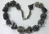 CGN143 19.5 inches 10*14mm - 20*30mm nuggets smoky quartz necklaces