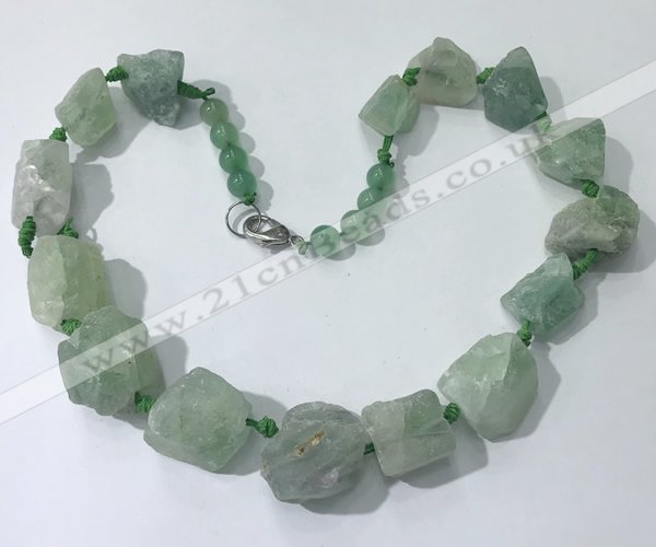 CGN144 19.5 inches 10*14mm - 20*30mm nuggets green aventurine necklaces