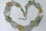 CGN145 19.5 inches 10*14mm - 20*30mm nuggets mixed quartz necklaces