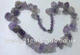 CGN156 18.5 inches 12*16mm - 13*18mm nuggets light amethyst necklaces