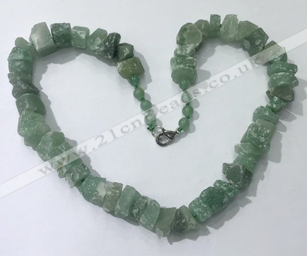 CGN160 18.5 inches 12*16mm - 13*18mm nuggets green aventurine necklaces