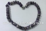 CGN173 20 inches 7*12mm - 9*12mm tyre matte amethyst necklaces