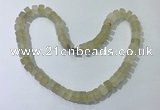 CGN174 20 inches 7*12mm - 9*12mm tyre matte lemon quartz necklaces