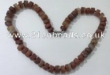 CGN177 20 inches 7*12mm - 9*12mm tyre matte red agate necklaces