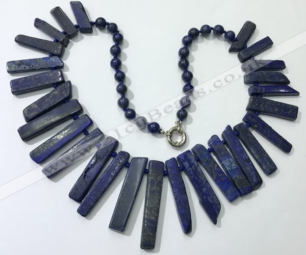 CGN193 23 inches 8*20mm - 11*60mm lapis lazuli stick necklaces