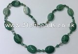 CGN221 22 inches 6mm round & 18*25mm oval agate necklaces