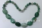 CGN257 20.5 inches 8mm round & 18*25mm oval agate necklaces