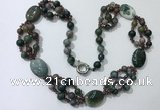 CGN296 24.5 inches chinese crystal & Indian agate beaded necklaces