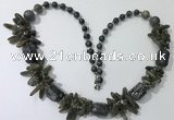 CGN314 27.5 inches chinese crystal & labradorite beaded necklaces