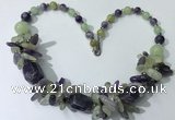 CGN330 20.5 inches chinese crystal & mixed gemstone beaded necklaces