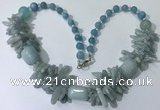 CGN335 20.5 inches chinese crystal & mixed gemstone beaded necklaces