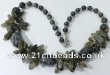 CGN342 20.5 inches chinese crystal & labradorite beaded necklaces