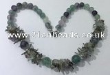 CGN353 19.5 inches chinese crystal & fluorite beaded necklaces