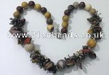 CGN361 19.5 inches chinese crystal & mookaite beaded necklaces