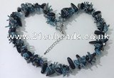 CGN413 19.5 inches chinese crystal & black agate chips beaded necklaces