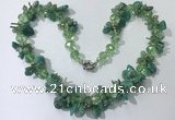 CGN414 19.5 inches chinese crystal & amazonite chips beaded necklaces