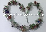 CGN417 19.5 inches chinese crystal & mixed gemstone chips beaded necklaces