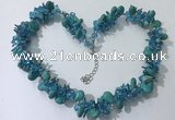 CGN420 19.5 inches chinese crystal & turquoise beaded necklaces