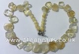 CGN430 20 inches freeform citrine gemstone beaded necklaces