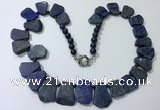 CGN432 20 inches freeform lapis lazuli gemstone beaded necklaces