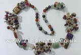 CGN452 25.5 inches chinese crystal & mixed gemstone beaded necklaces