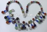 CGN507 21 inches chinese crystal & mixed gemstone beaded necklaces