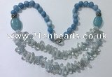 CGN516 23.5 inches chinese crystal & mixed gemstone beaded necklaces