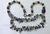 CGN518 23.5 inches chinese crystal & mixed gemstone beaded necklaces