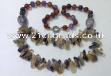 CGN519 23.5 inches chinese crystal & mixed gemstone beaded necklaces