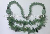 CGN524 23.5 inches chinese crystal & green aventurine beaded necklaces