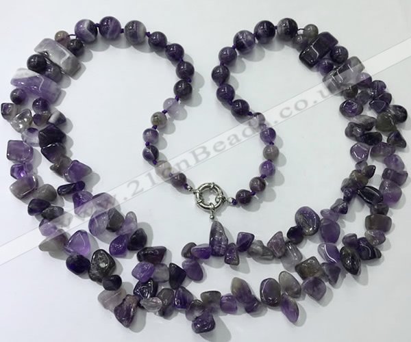 CGN538 27 inches fashion amethyst gemstone beaded necklaces