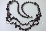 CGN539 27 inches chinese crystal & garnet beaded necklaces