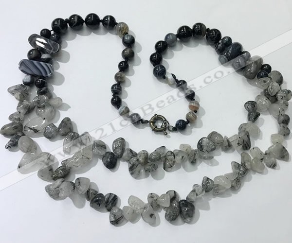 CGN545 27 inches fashion mixed gemstone beaded necklaces