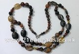 CGN549 23.5 inches striped agate gemstone beaded necklaces