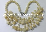 CGN561 19.5 inches stylish 4mm - 12mm yellow jade beaded necklaces