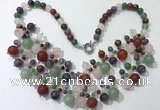 CGN567 19.5 inches stylish 4mm - 12mm mixed gemstone beaded necklaces