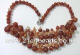 CGN570 19.5 inches stylish 4mm - 12mm striped agate beaded necklaces