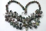 CGN572 19.5 inches stylish 4mm - 12mm Indian agate beaded necklaces