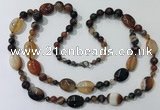 CGN582 23.5 inches striped agate gemstone beaded necklaces