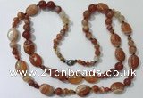 CGN586 23.5 inches striped agate gemstone beaded necklaces