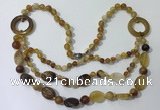 CGN596 23.5 inches striped agate gemstone beaded necklaces