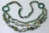 CGN599 23.5 inches striped agate gemstone beaded necklaces