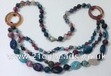 CGN601 23.5 inches striped agate gemstone beaded necklaces