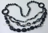 CGN603 23.5 inches striped agate gemstone beaded necklaces