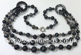 CGN631 24 inches chinese crystal & striped agate beaded necklaces